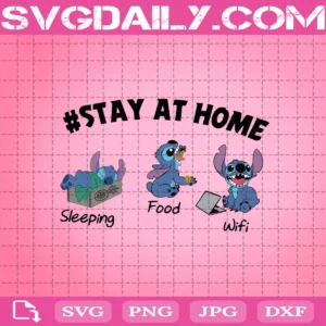 Stitch Stay At Home Svg