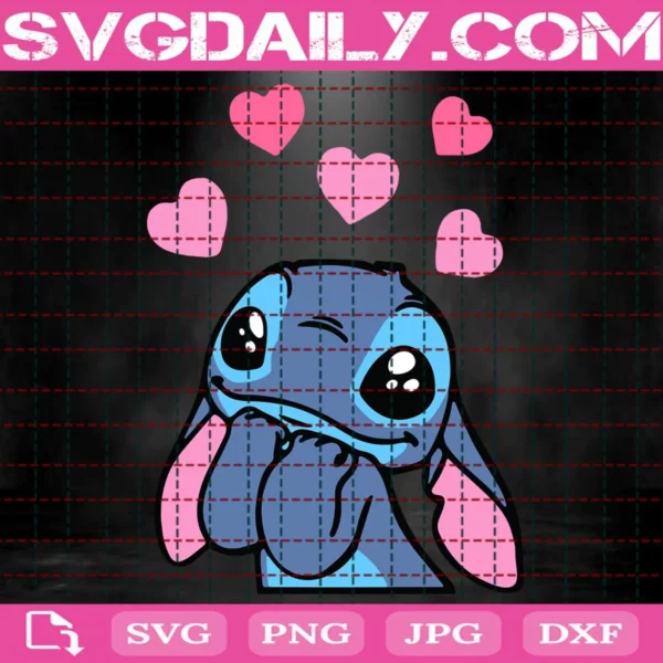 Stitch Valentine Heart Svg