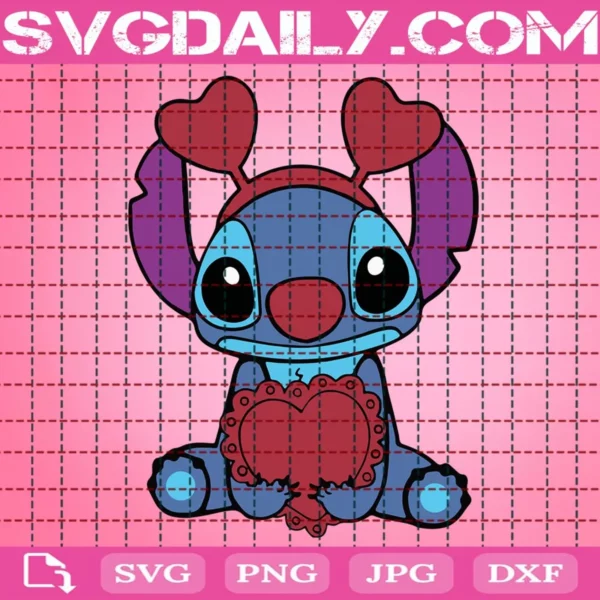 Stitch Valentine Svg