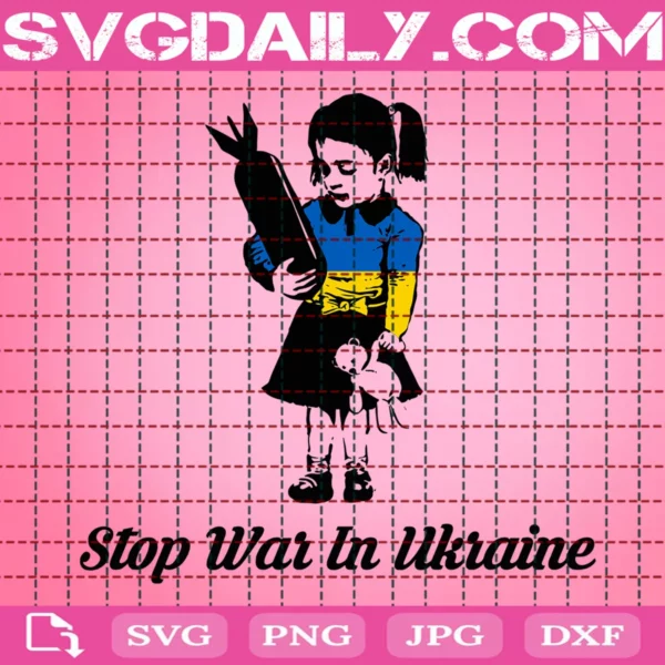 Stop War In Ukraine Child Svg