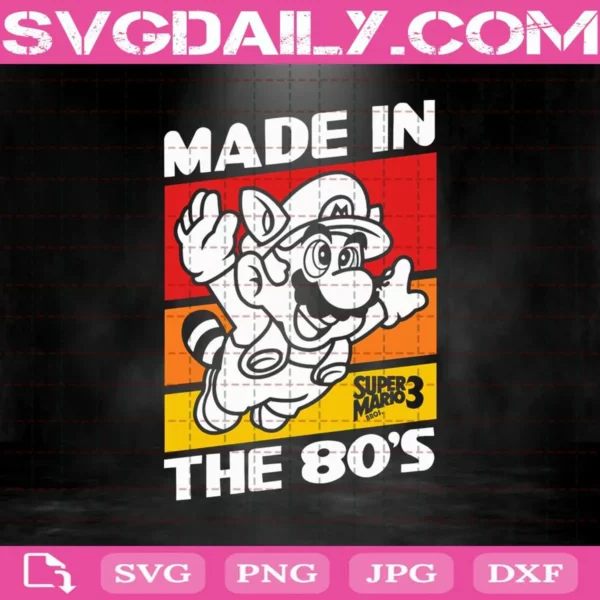 Super Mario 3 Made In The 80S Svg