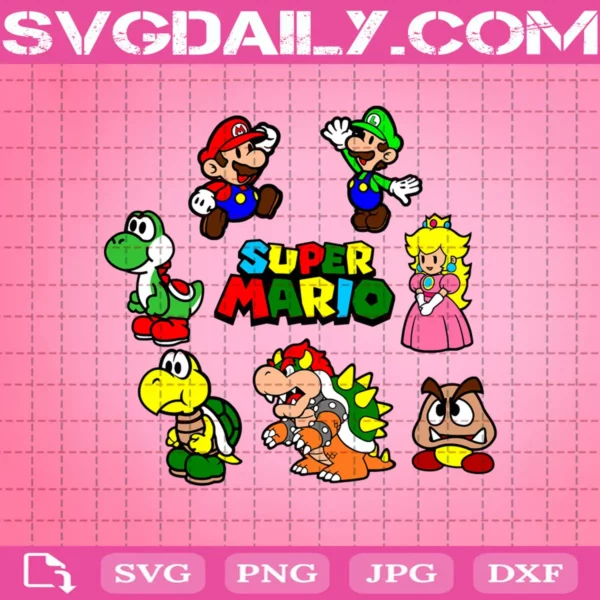 Super Mario Character Svg Bundle