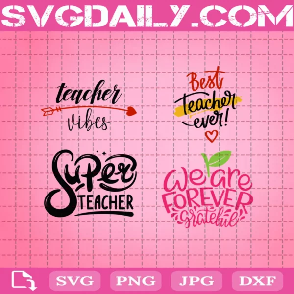 Teacher Vibes Super Teacher Svg Bundle