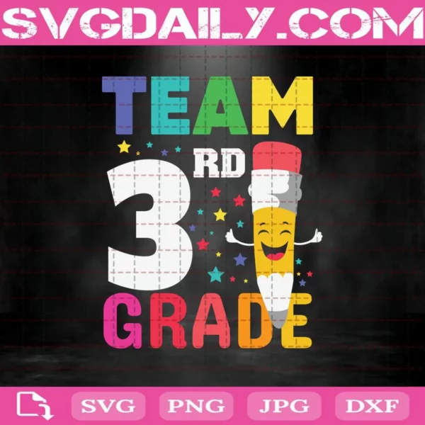Team 3Rd Grade Pencil Back Svg