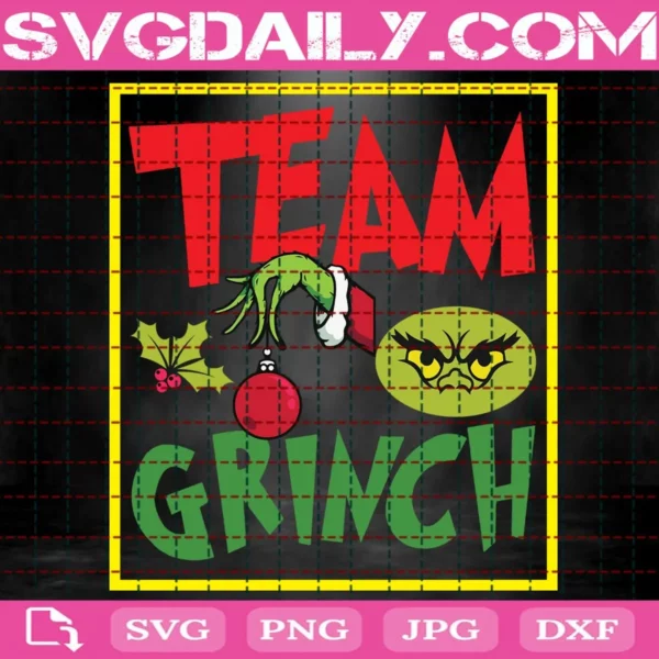 Team Grinch Svg, Mistletoe Svg