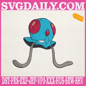 Tentacool Pokemon Embroidery Design