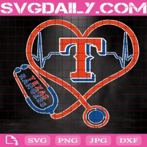 Texas Rangers Nurse Stethoscope Svg