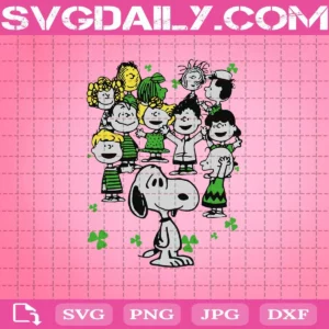 The Peanuts Characters Happy St Patrick'S Day Svg