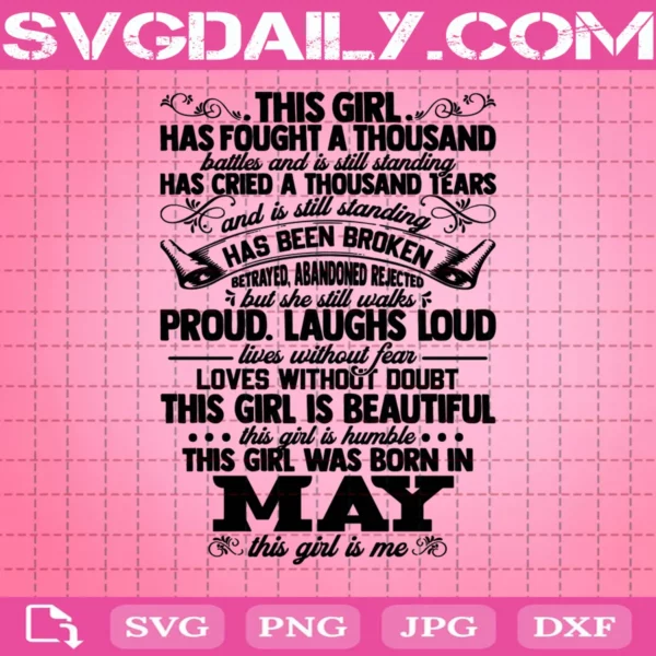 This Girl Was Born In May Svg