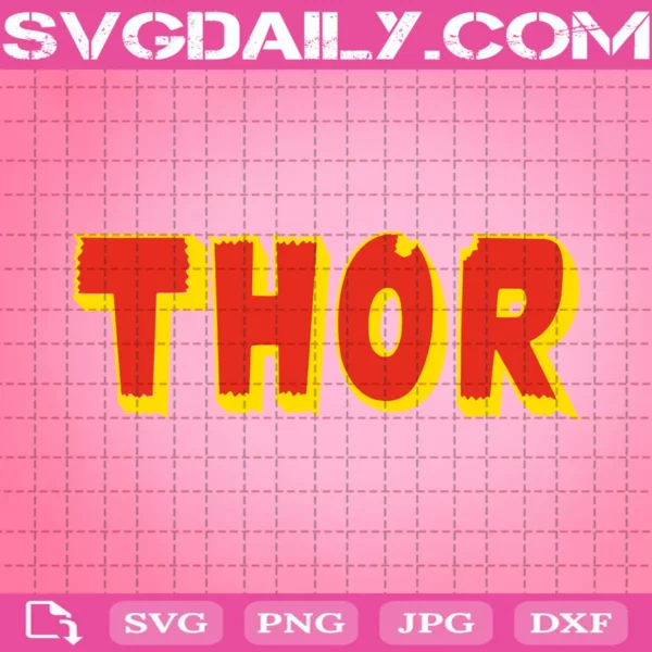 Thor Text Svg, Thor Hammer Svg