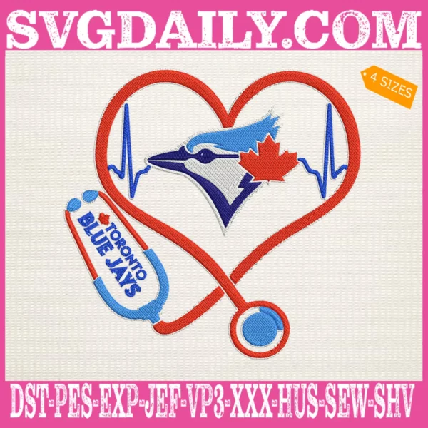 Toronto Blue Jays Nurse Stethoscope Embroidery Files