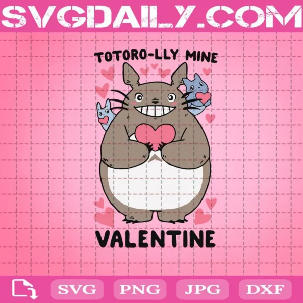 Totoro-Lly Mine Valentine Svg