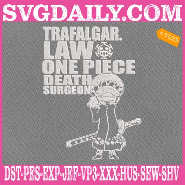 Trafalgar D Law One Piece Death Surgeon Embroidery Design