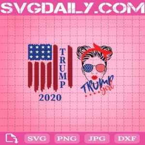 Trump Girl Svg, Trump Flag Svg