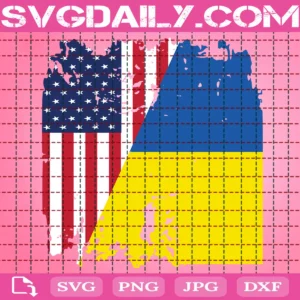 Ukraine Usa Flag Svg