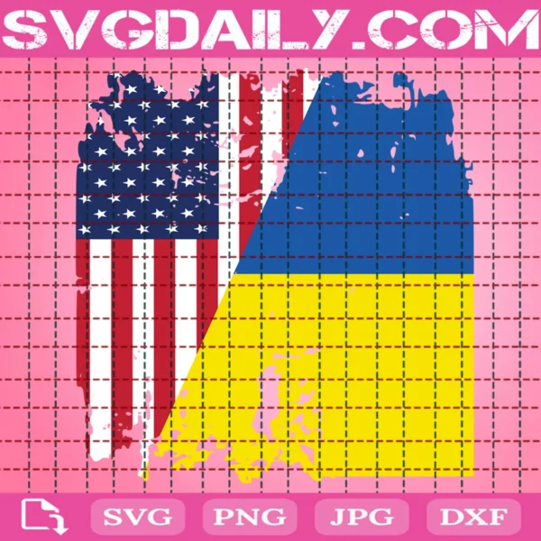 Ukraine Usa Flag Svg
