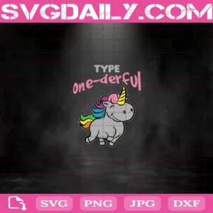 Unicorn Type One Derful Svg