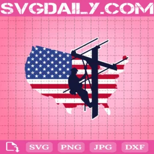 Usa Flag Lineman America Svg