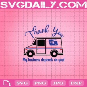 Usps Mail Carrier Post Office Postal Truck Thank You Svg