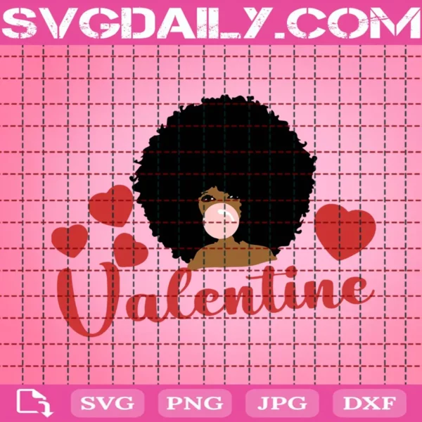 Valentine Afro Woman Svg