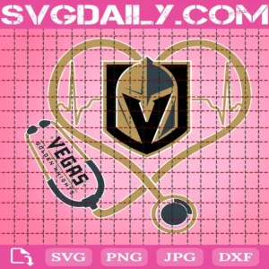 Vegas Golden Knights Heart Stethoscope Svg