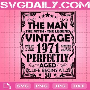 Vintage 1971 Man Myth Legend Svg