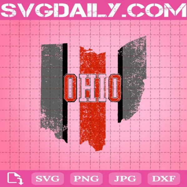 Vintage State Of Ohio Columbus Striped Distressed Svg