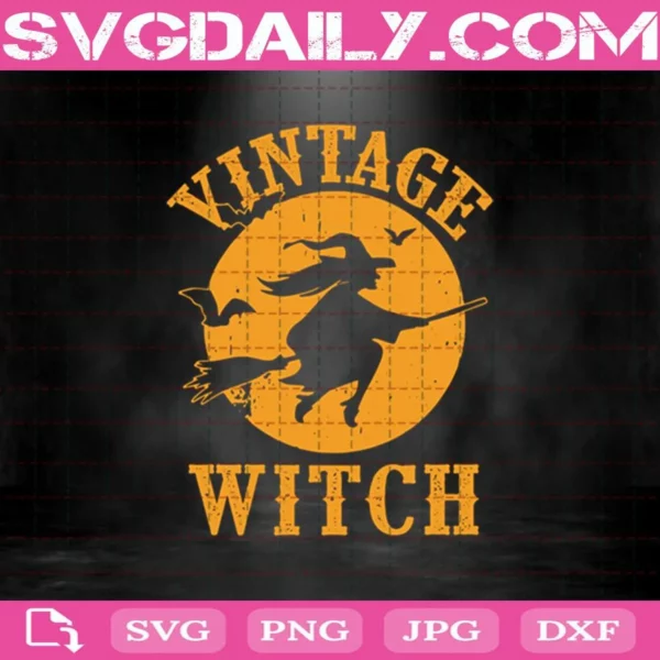 Vintage Witch Svg