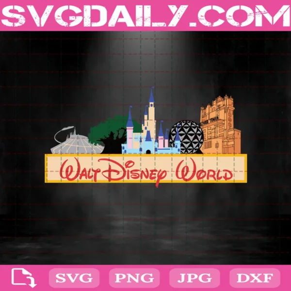Walt Disney World Skyline Tree Of Life Space Mountain Mickey Mouse Best Selling Top Rated Svg