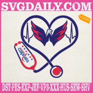 Washington Capitals Heart Stethoscope Embroidery Files