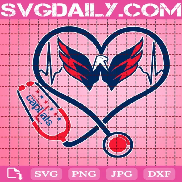 Washington Capitals Heart Stethoscope Svg