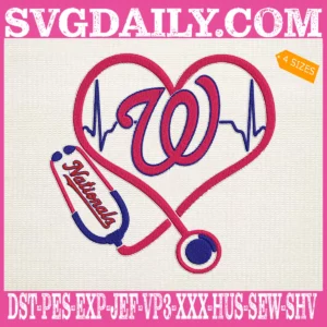 Washington Nationals Nurse Stethoscope Embroidery Files