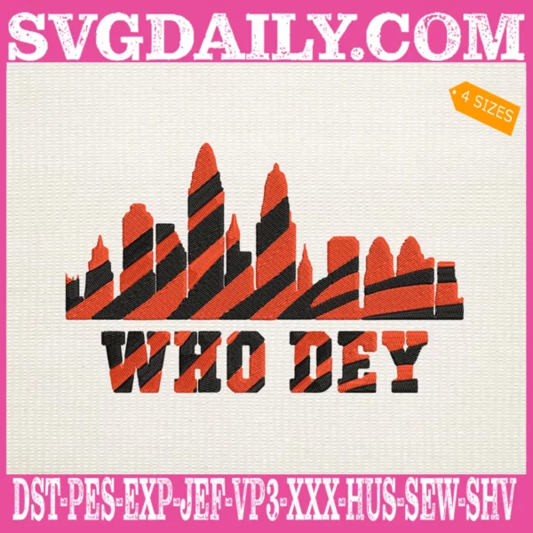 Who Dey Bengals Embroidery Files