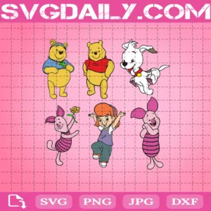 Winnie The Pool Character Svg Bundle