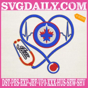 Winnipeg Jets Heart Stethoscope Embroidery Files