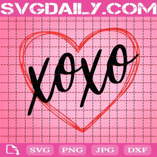 Xoxo Heart Valentines Svg