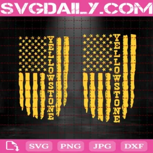 Yellowstone Svg, Yellowstone American Flag Svg