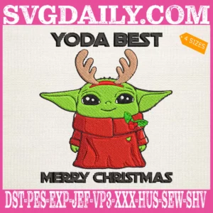 Yoda Best Merry Christmas Embroidery Files