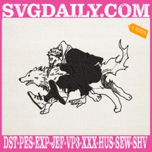 Yuji Itadori And Divine Dogs Embroidery Design