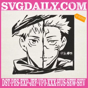 Yuji Itadori Face Embroidery Design