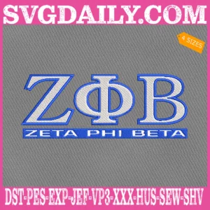 Zeta Phi Beta Embroidery Files