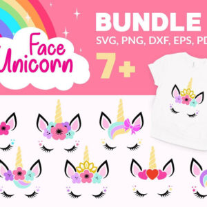 7+ Unicorn Face Bundle Svg
