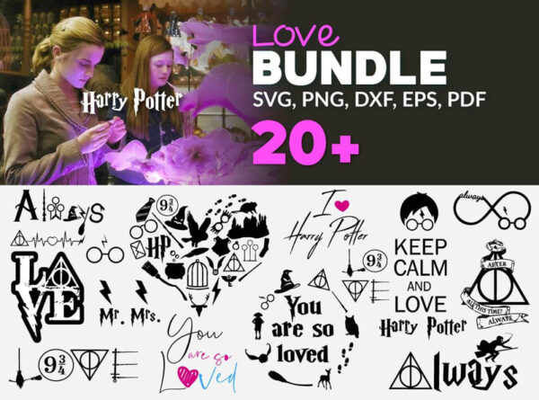 20+ Harry Potter Love Bundle svg