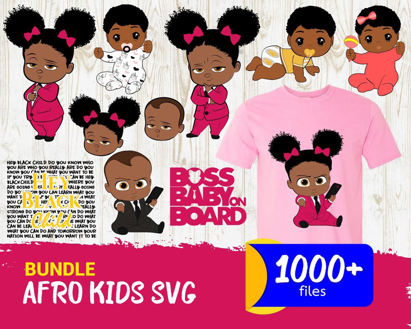 1000+ Bundle Afro Kids svg