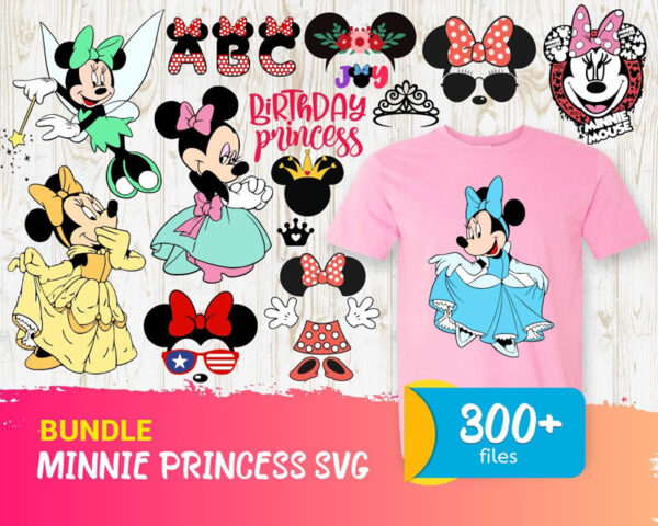 300+ Bundle Minnie Princess svg