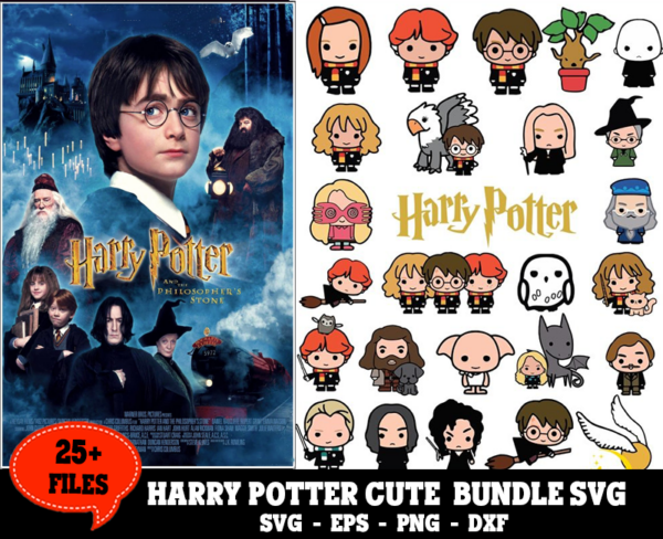 25+ Files Harry Potter Cartoon Bundle Svg