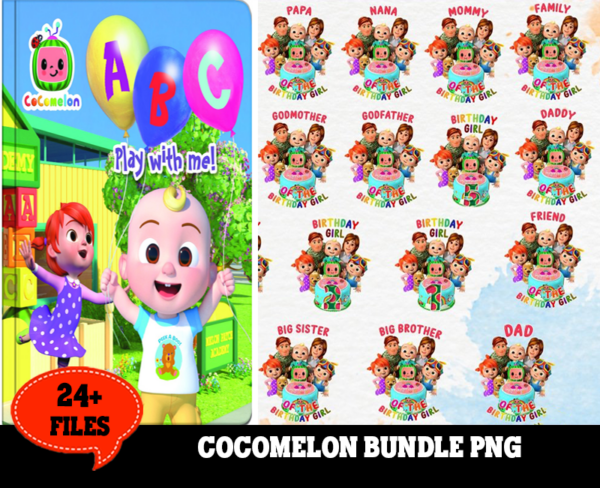 24+ Files Cocomelon Birthday Family Bundle Svg