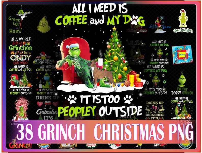 38 Grinch Christmas PNG Bundle