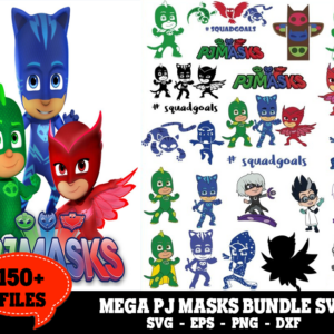 150 Files PJ Masks Svg Bundle