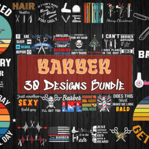 30 Designs Barber Bundle Svg